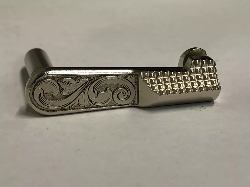 1911 slide stop 45 ACP deep laser engraved