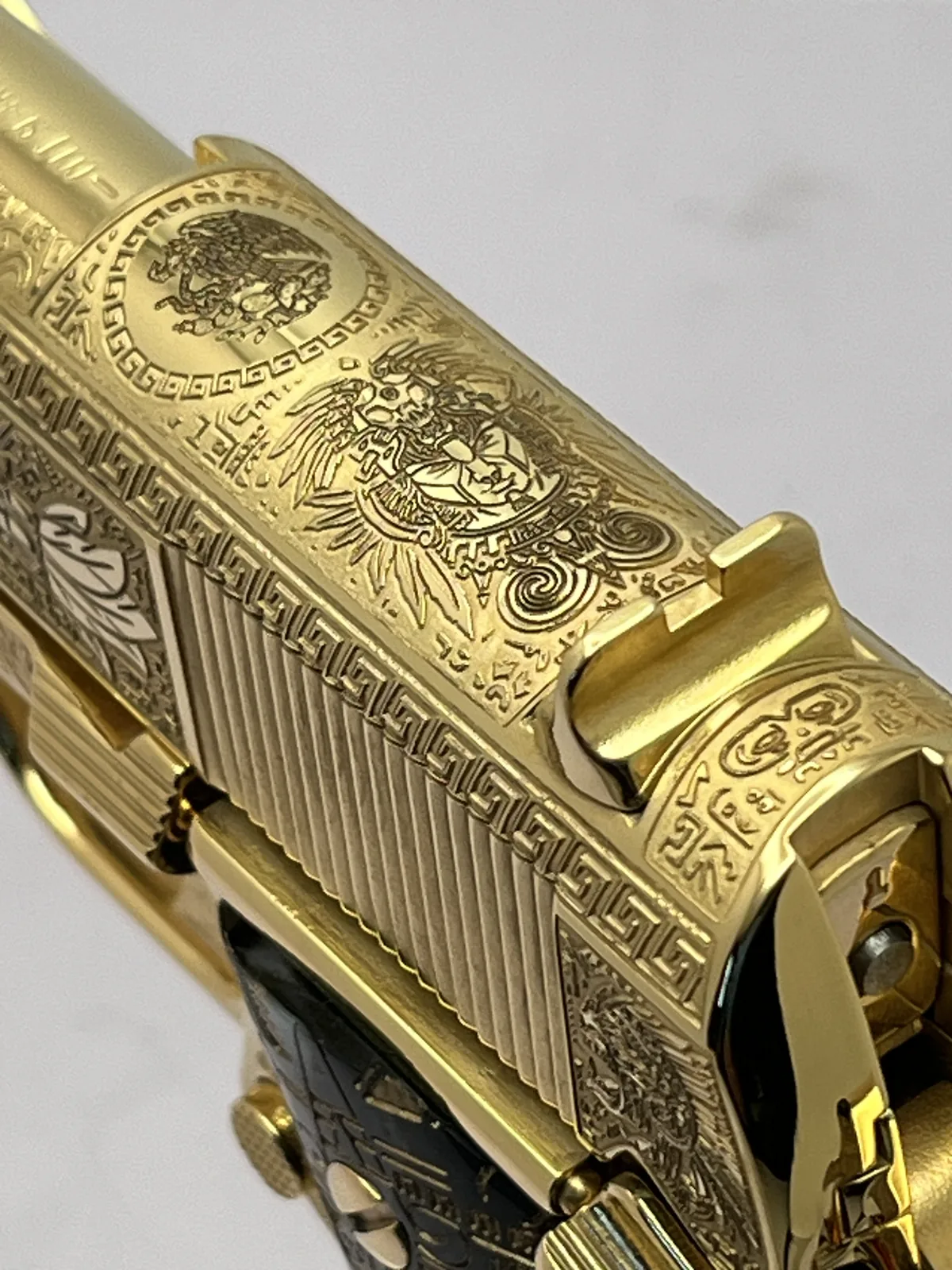 1911 with Mexican eagle crest and Aztec engraving