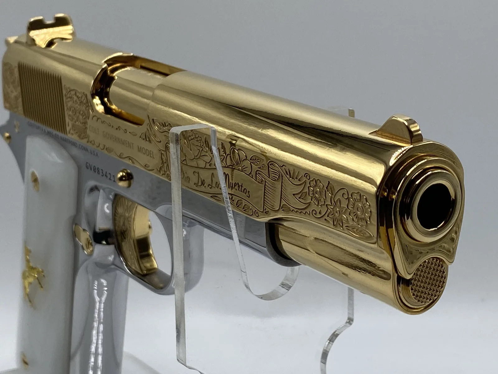 Colt Government Model 1911 with Dia de los Muertos engraving