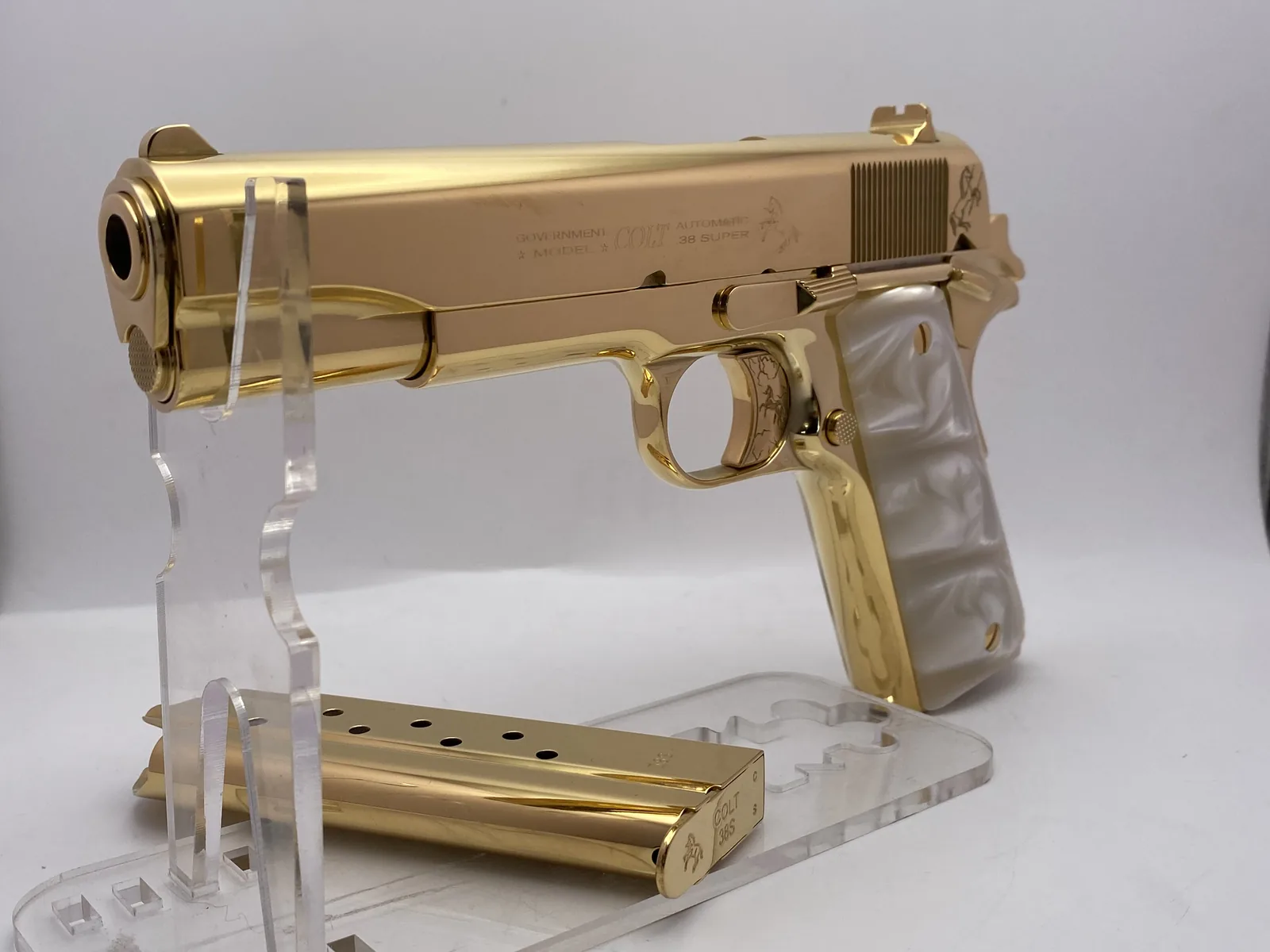 Colt Government Model 38 Super with pearl grips