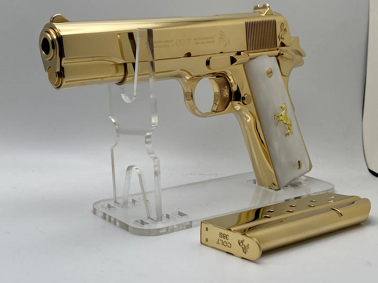 Colt Government Model 38 Super with pearl grips