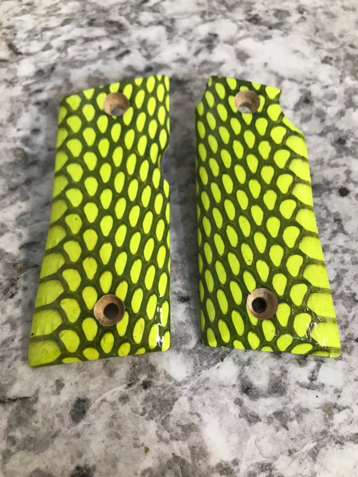 Colt Mustang pistol grips wrapped in cobra snakeskin