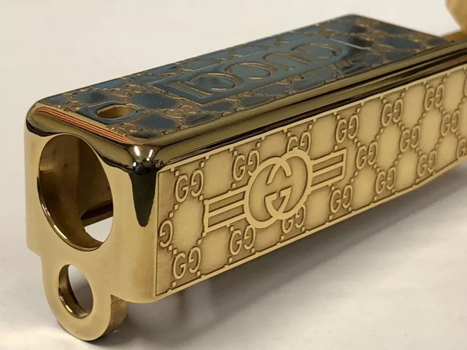 Deep laser engraved Glock 19 slide Gen 3 Gucci themed