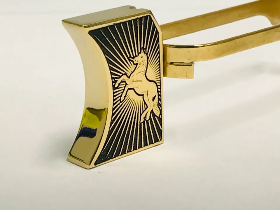 Laser engraved 1911 mirror polished long pad Colt horse #1
