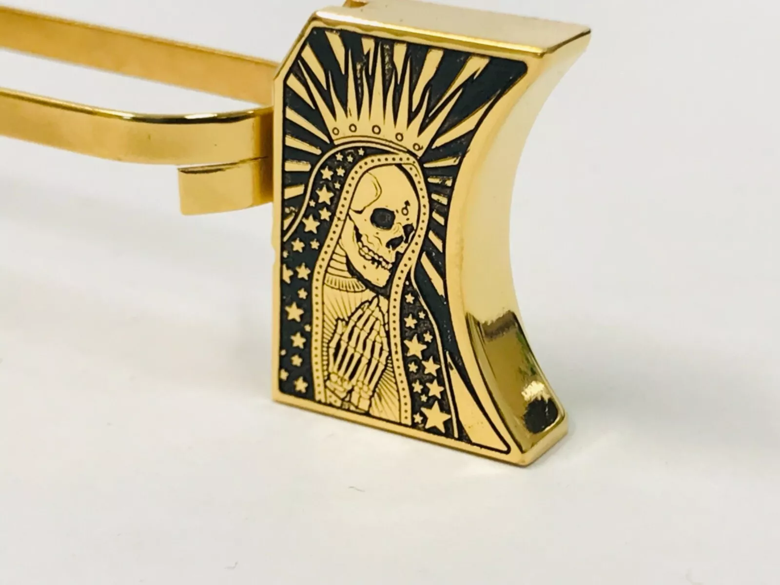 Laser engraved 1911 mirror polished long pad Santa Muerte #2