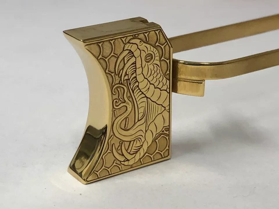 Laser engraved 1911 mirror polished long pad snake #3