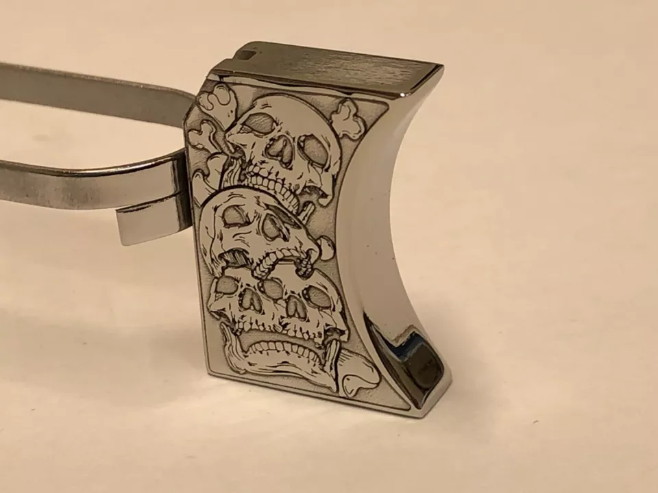 Laser engraved 1911 long pad skulls #1