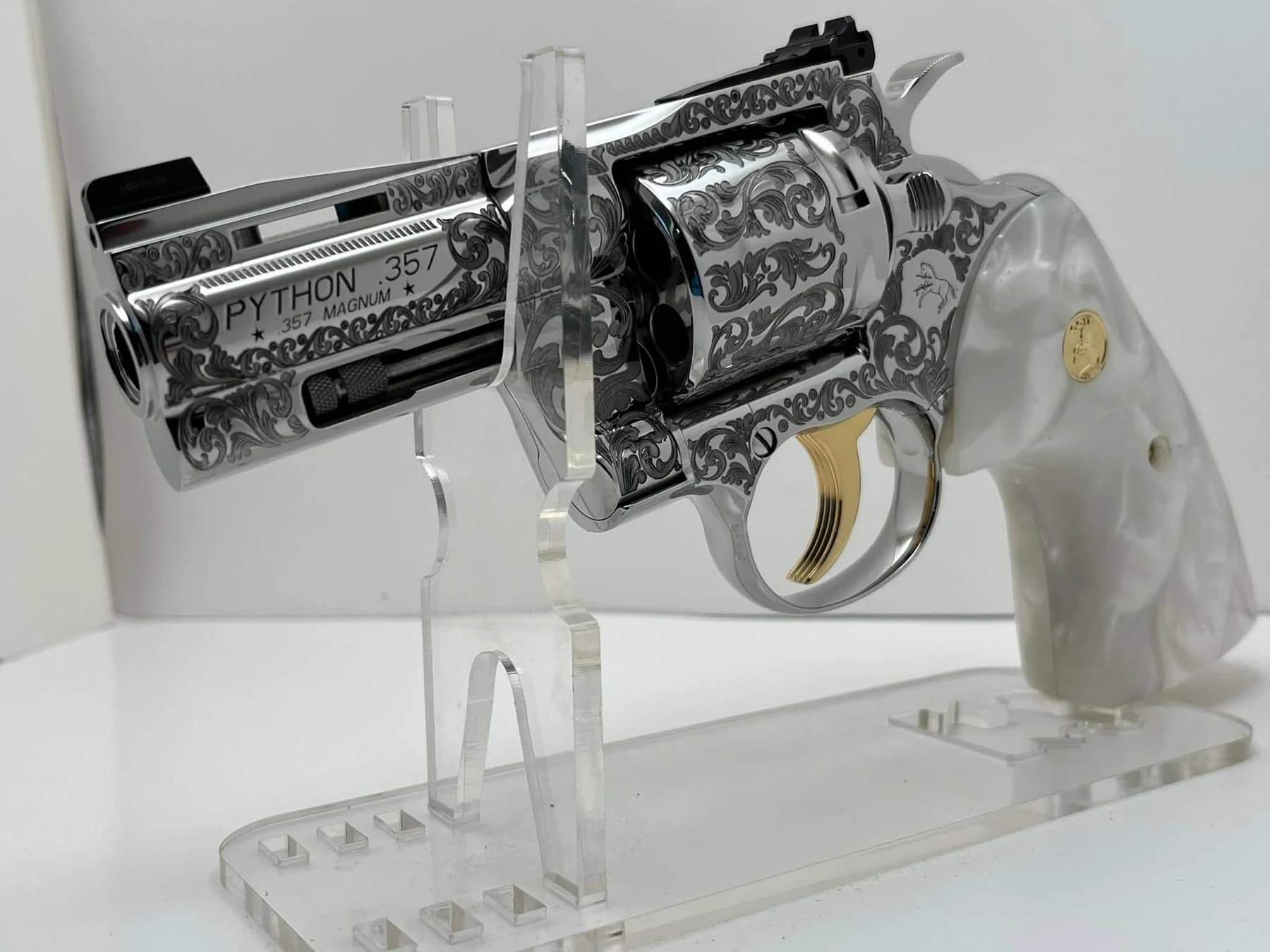 Colt Python Elite with scroll engraving: full view