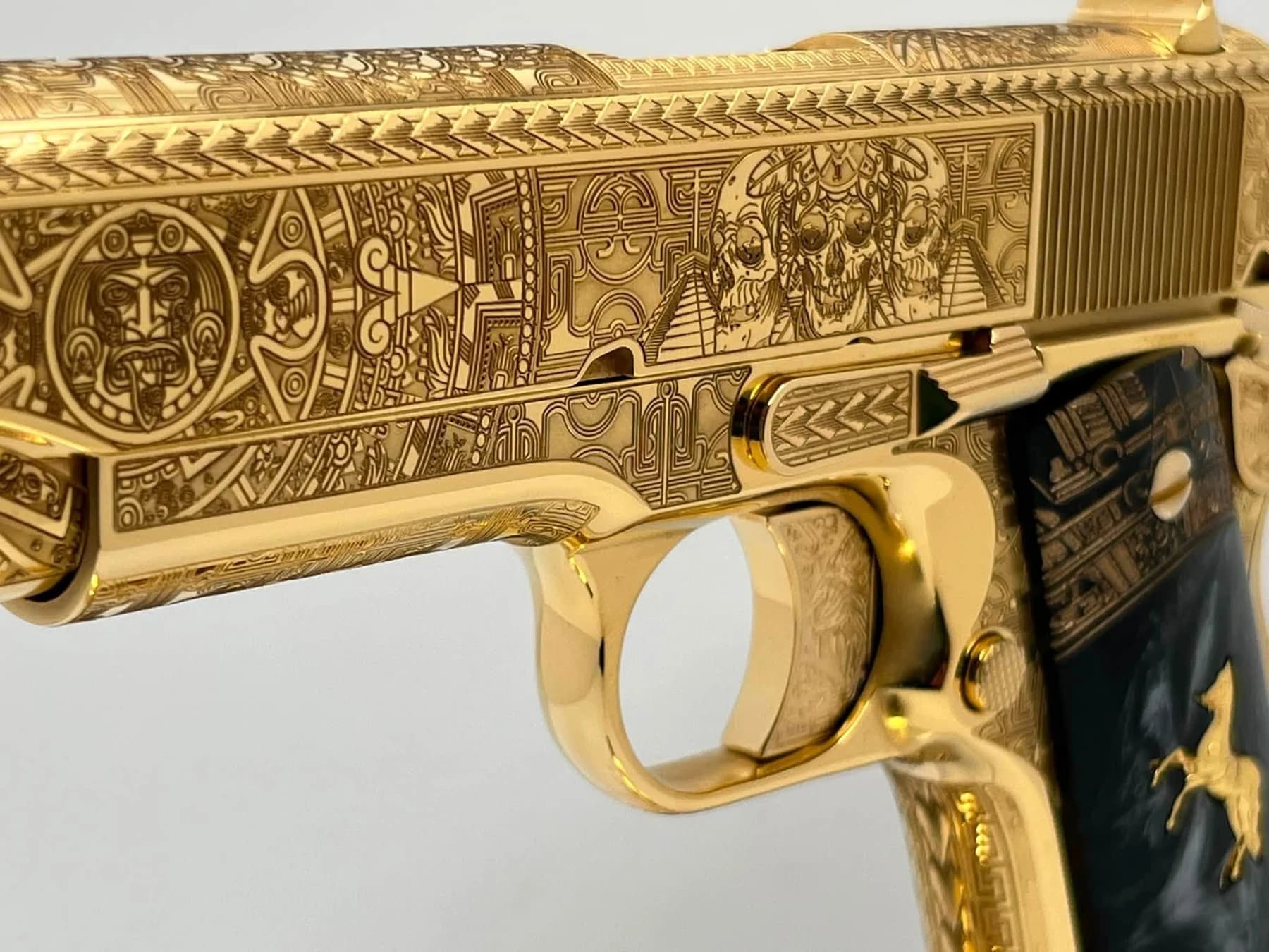 24k gold Colt Super .38, Aztec Calendar edition: additional view