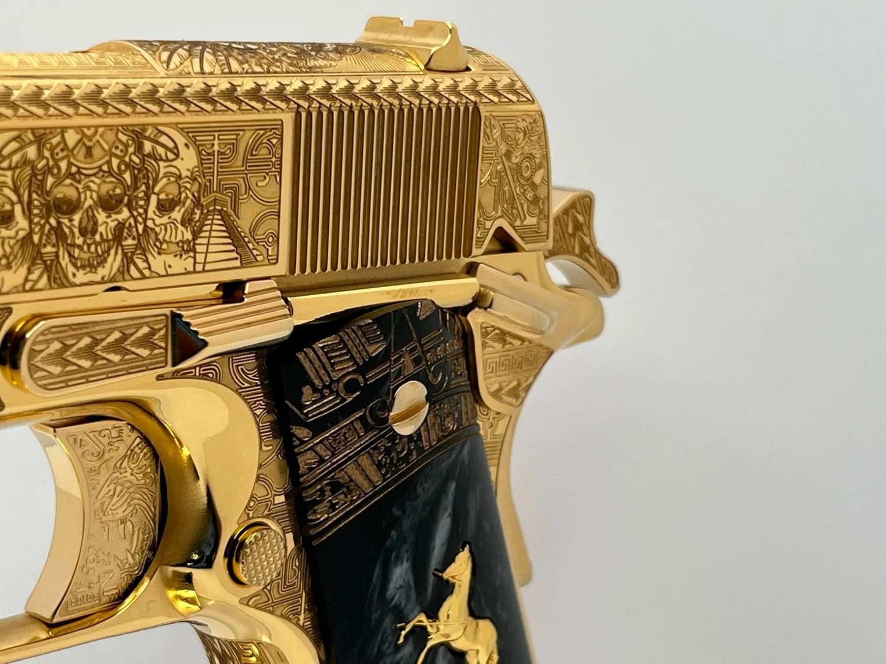 24k gold Colt Super .38, Aztec Calendar edition: additional view