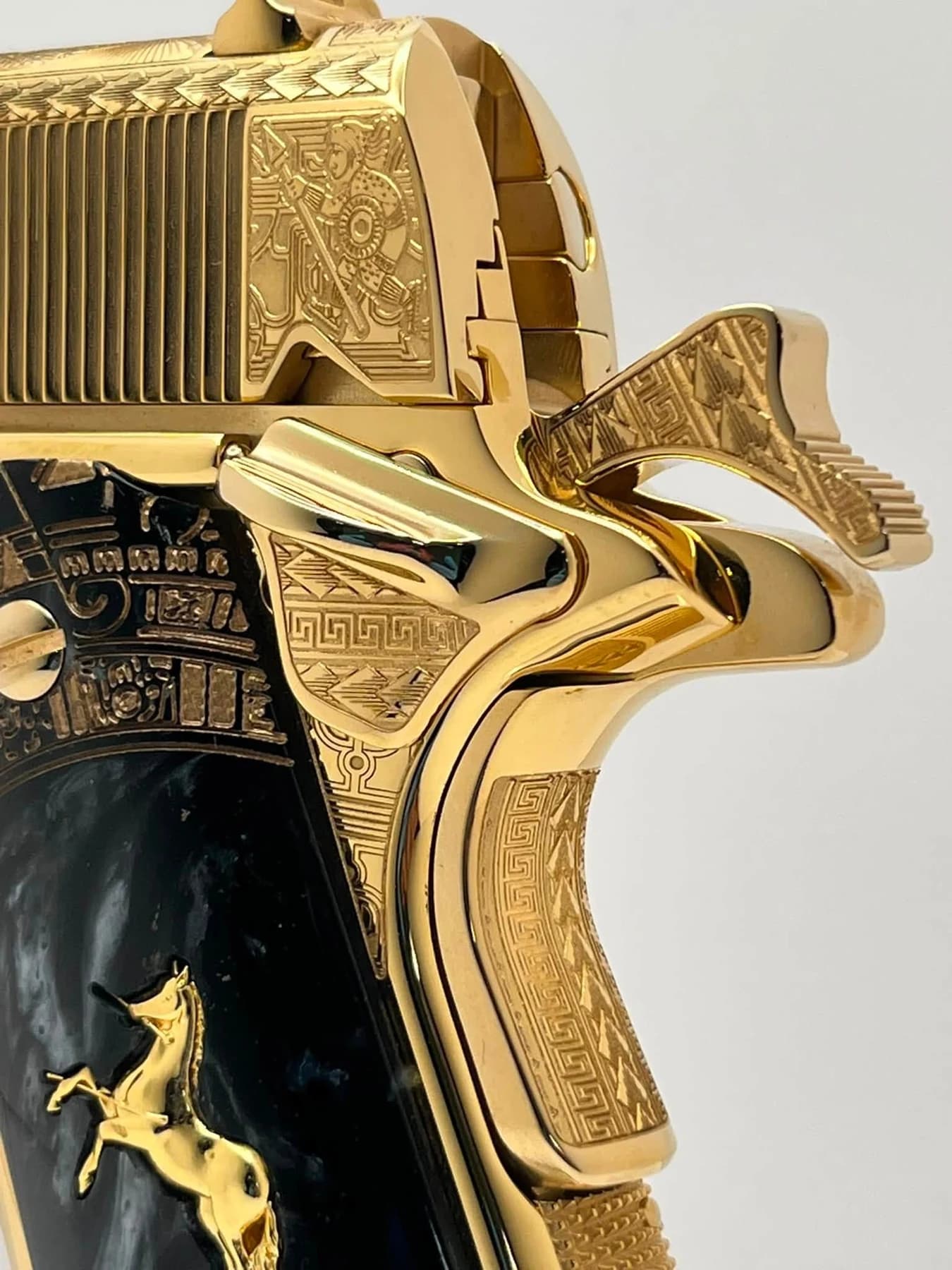 24k gold Colt Super .38, Aztec Calendar edition: additional view