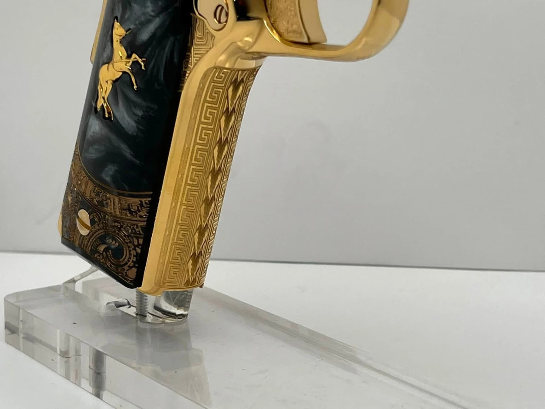 24k gold Colt Super .38, Aztec Calendar edition: additional view