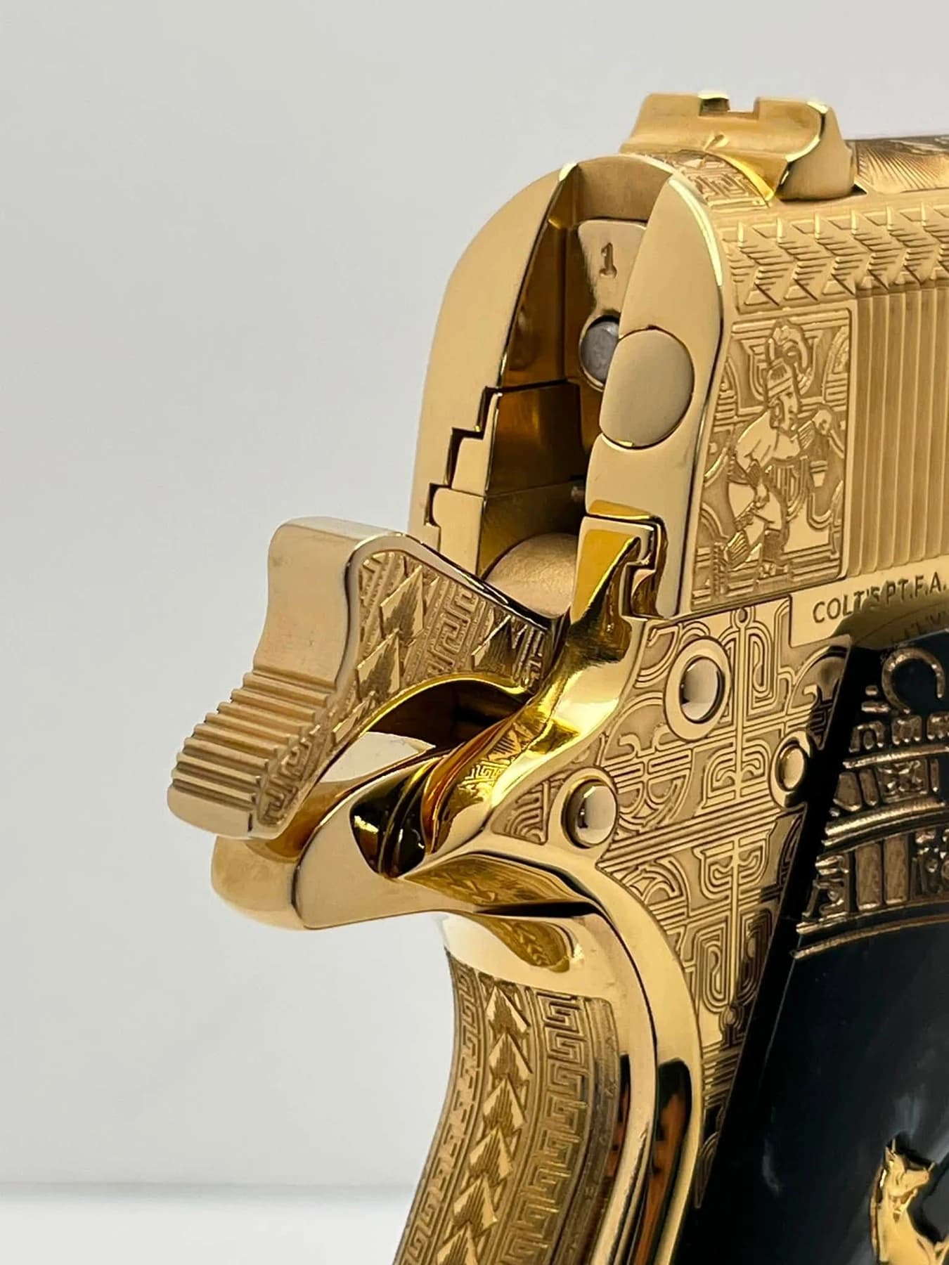 24k gold Colt Super .38, Aztec Calendar edition: additional view
