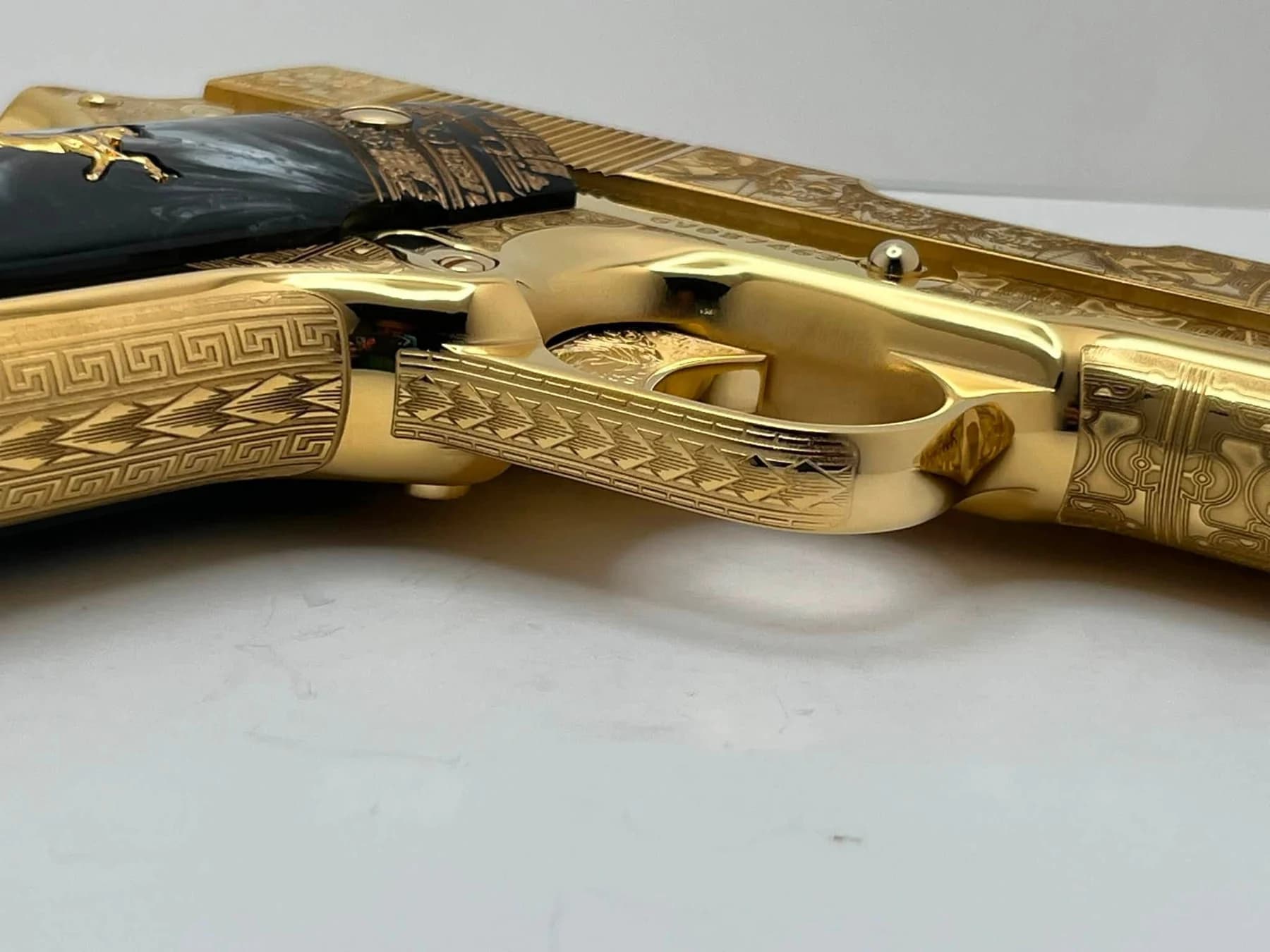 24k gold Colt Super .38, Aztec Calendar edition: additional view