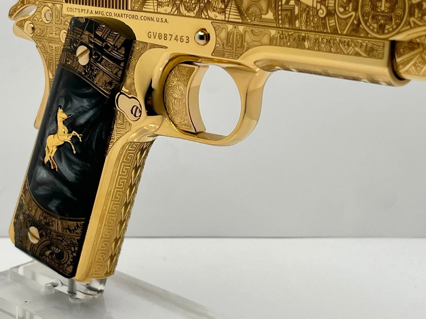 24k gold Colt Super .38, Aztec Calendar edition: additional view