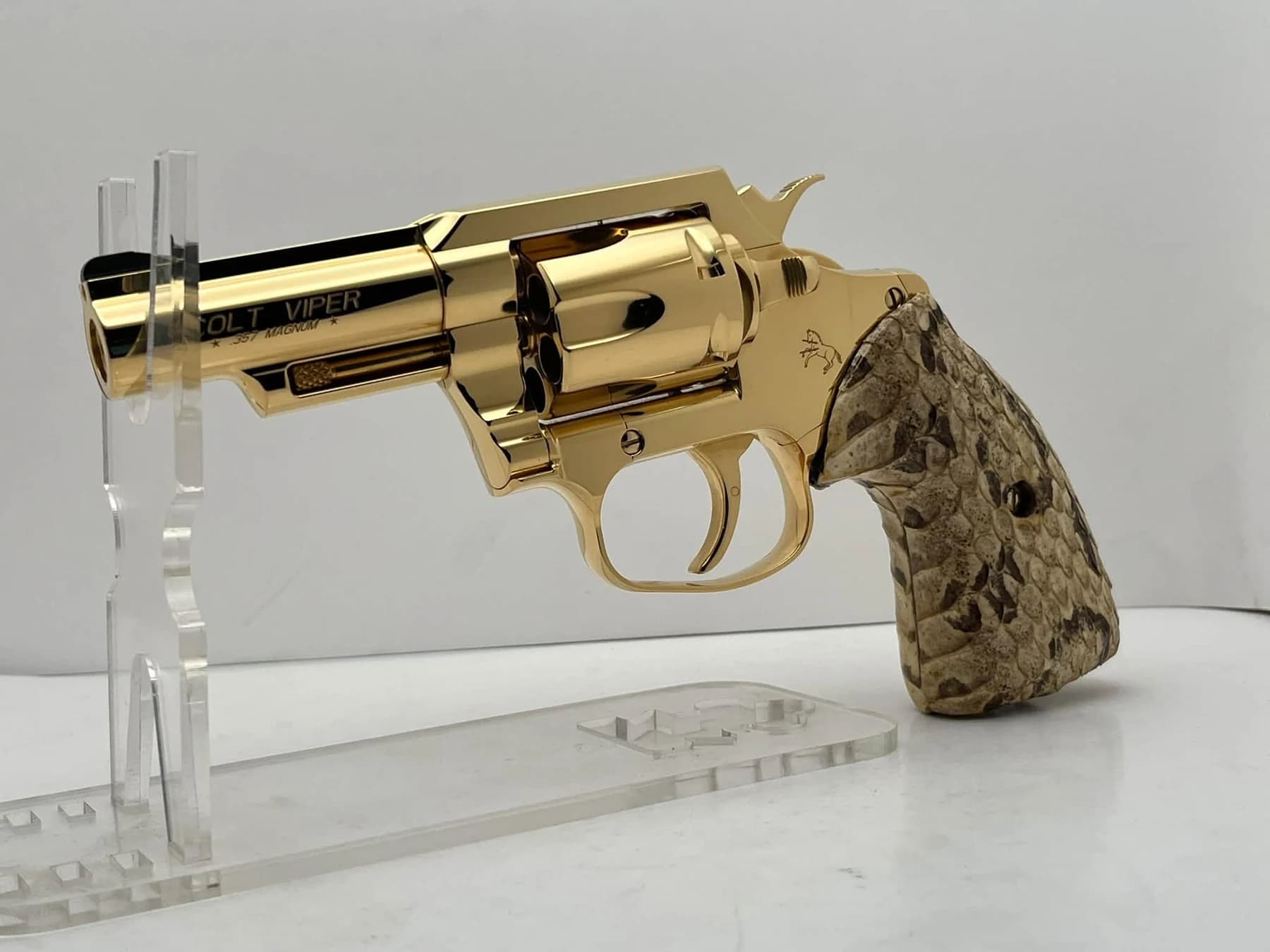 24k gold-plated Colt Viper with snakeskin grips: additional view