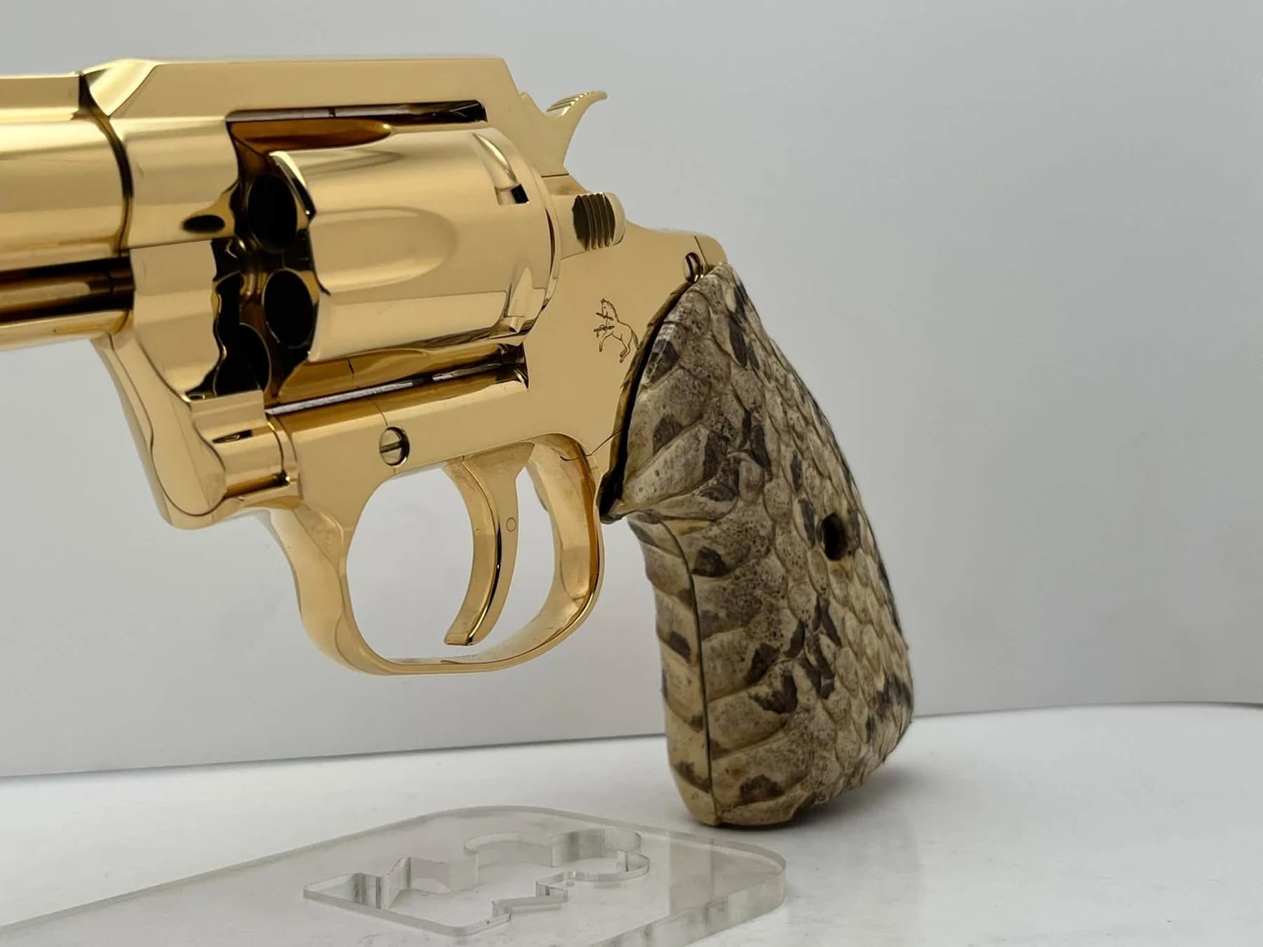 24k gold-plated Colt Viper with snakeskin grips: additional view