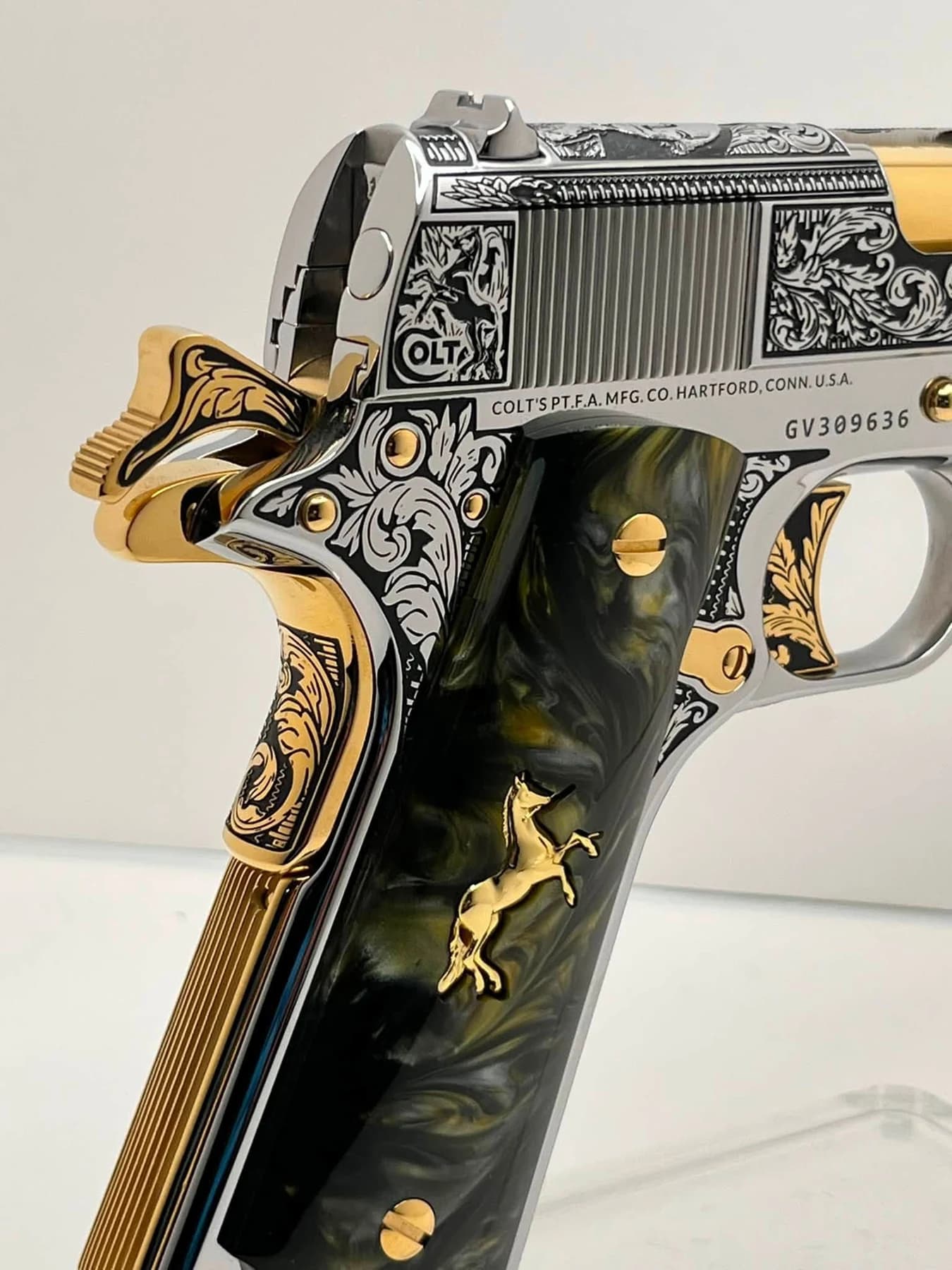 One-of-one Colt .45 with detailed engraving: additional view