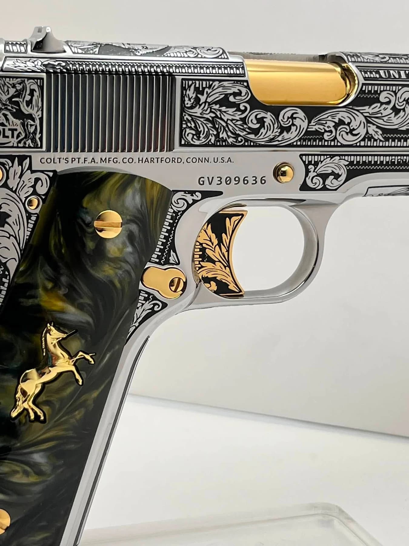 One-of-one Colt .45 with detailed engraving: additional view