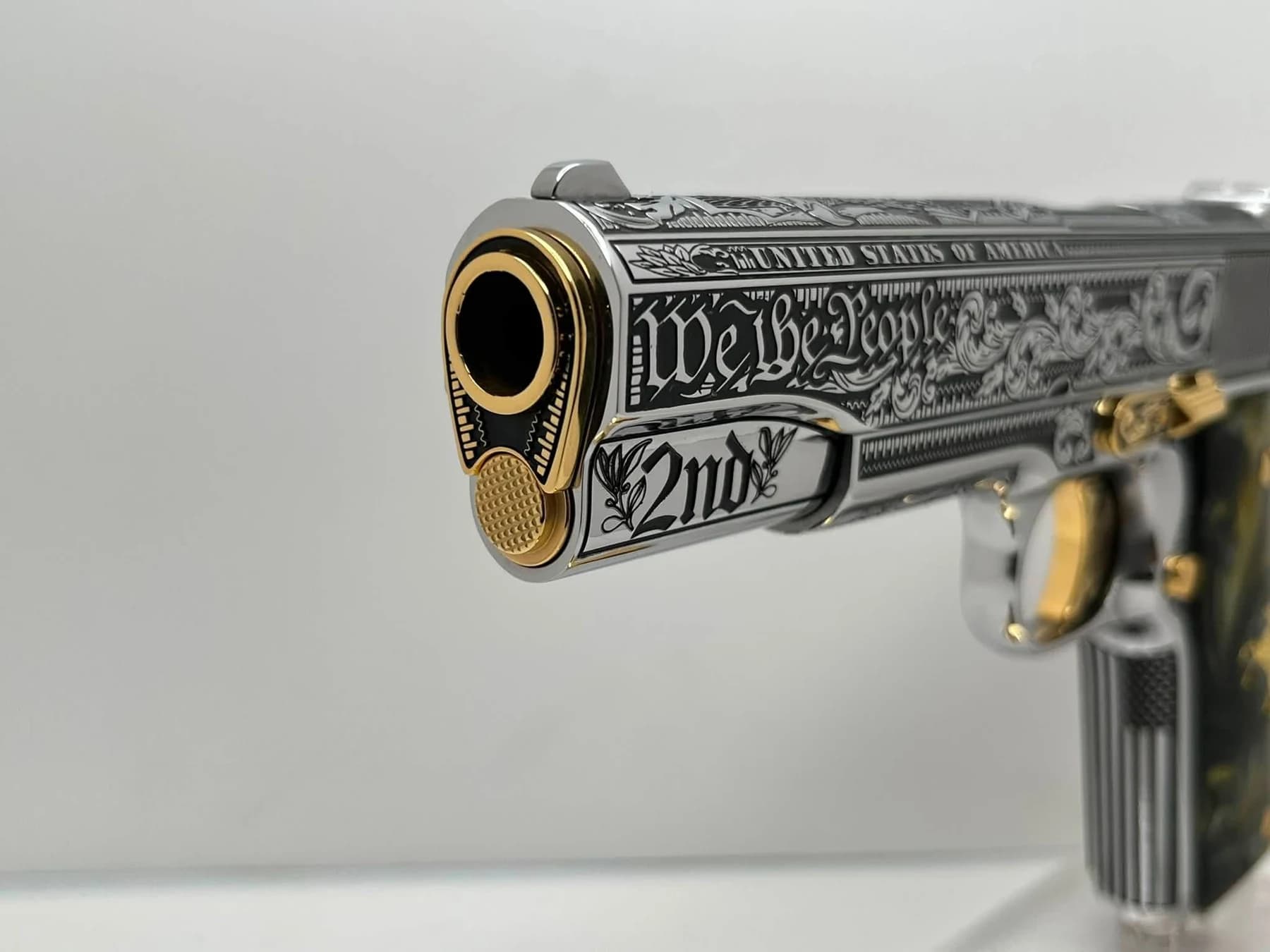 One-of-one Colt .45 with detailed engraving: additional view