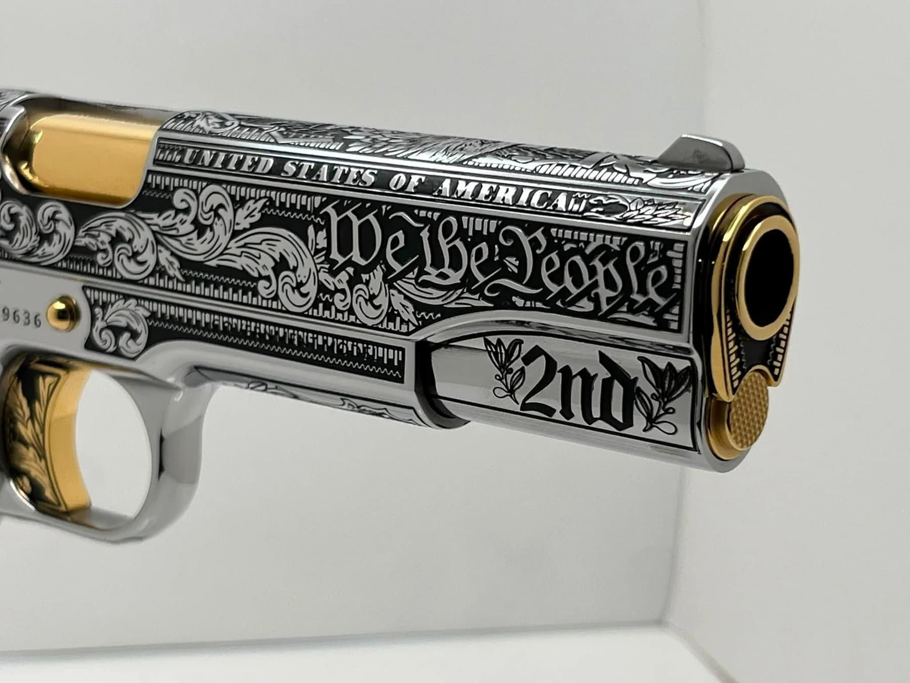 One-of-one Colt .45 with detailed engraving: additional view