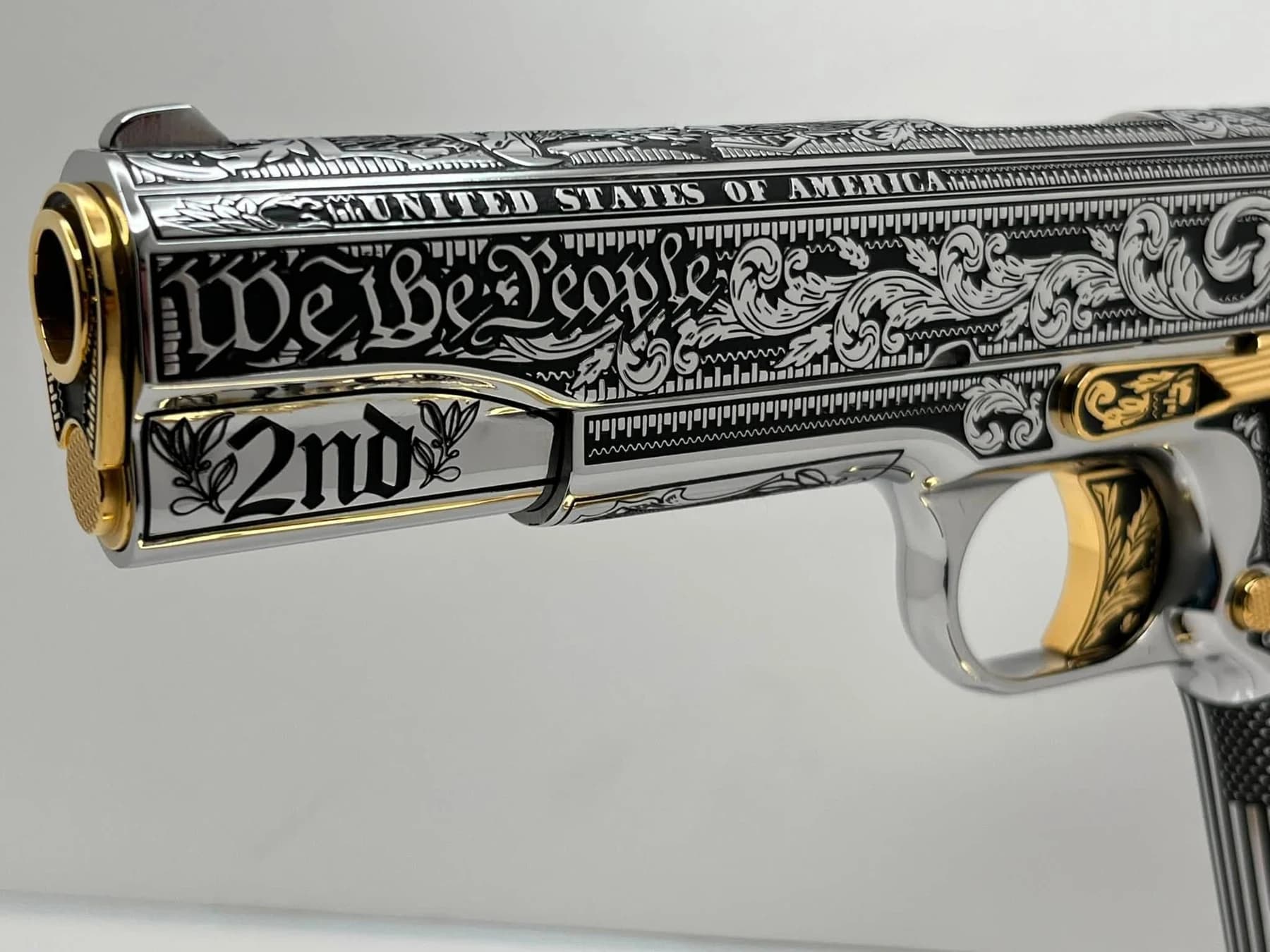 One-of-one Colt .45 with detailed engraving: additional view