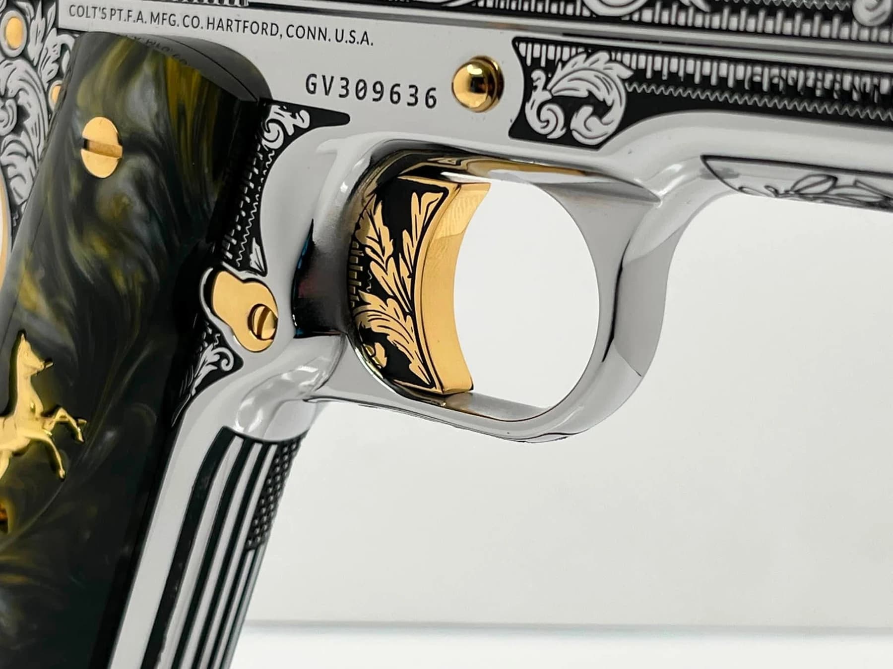 One-of-one Colt .45 with detailed engraving: additional view