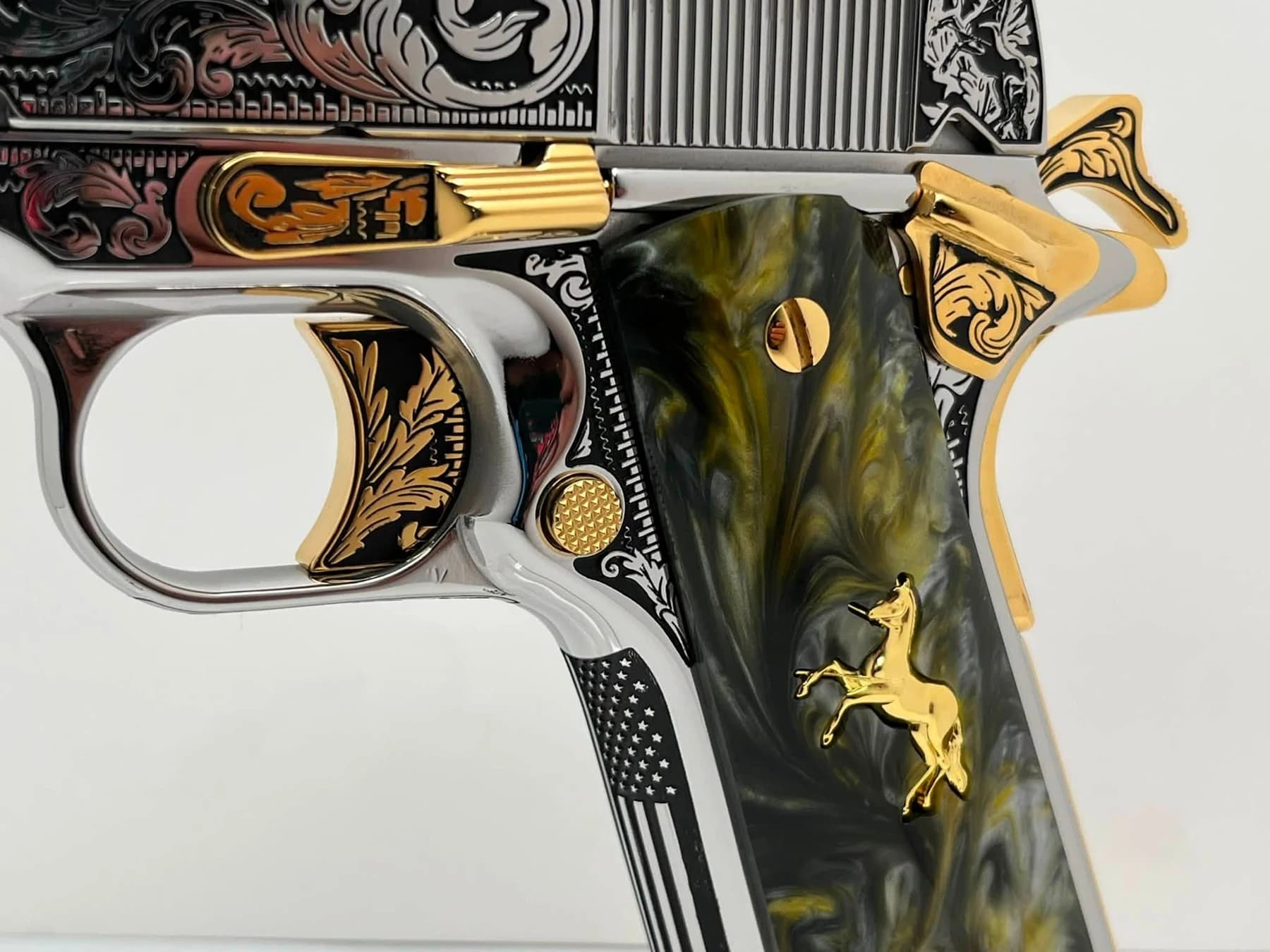 One-of-one Colt .45 with detailed engraving: additional view