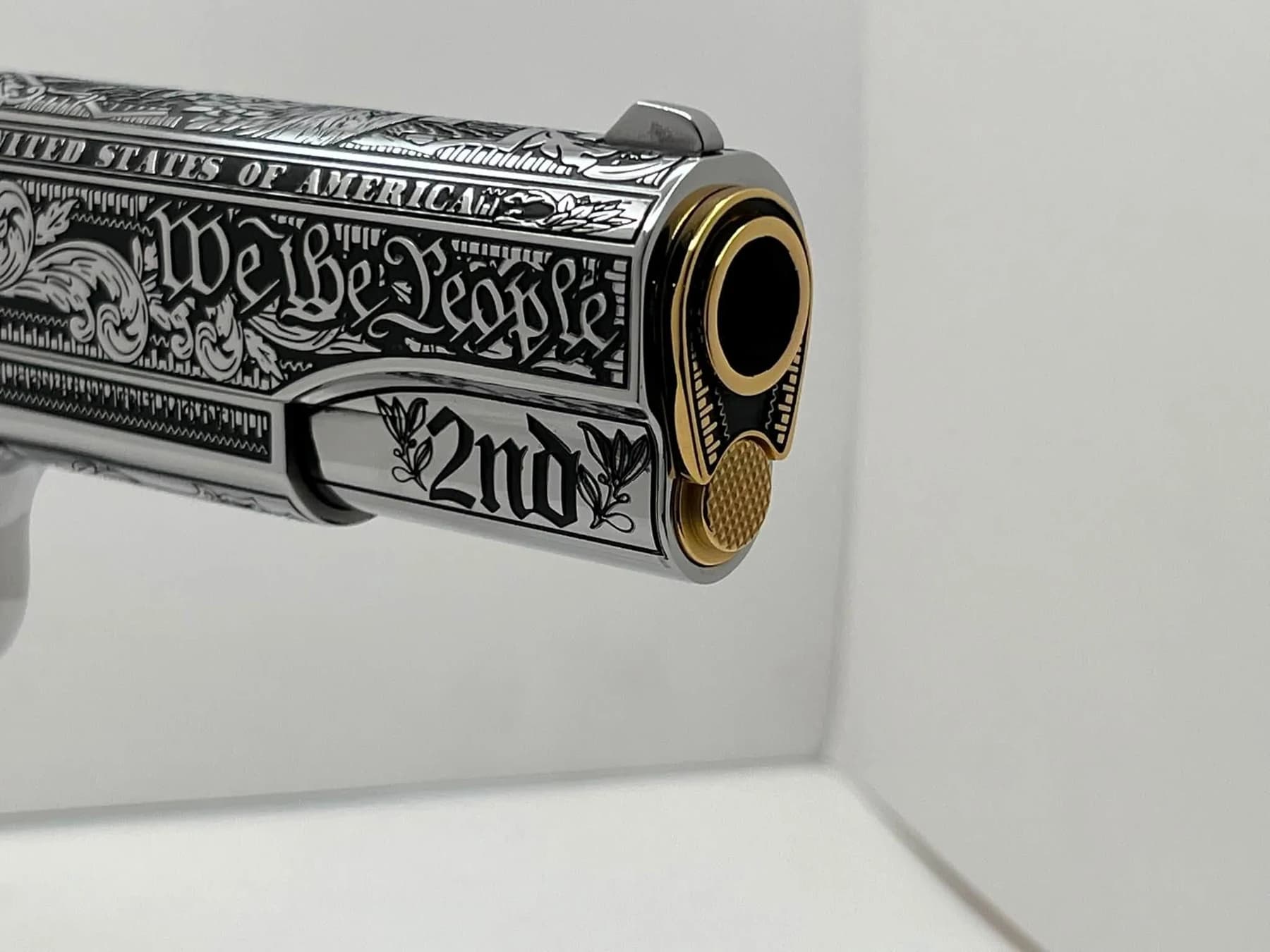 One-of-one Colt .45 with detailed engraving: additional view