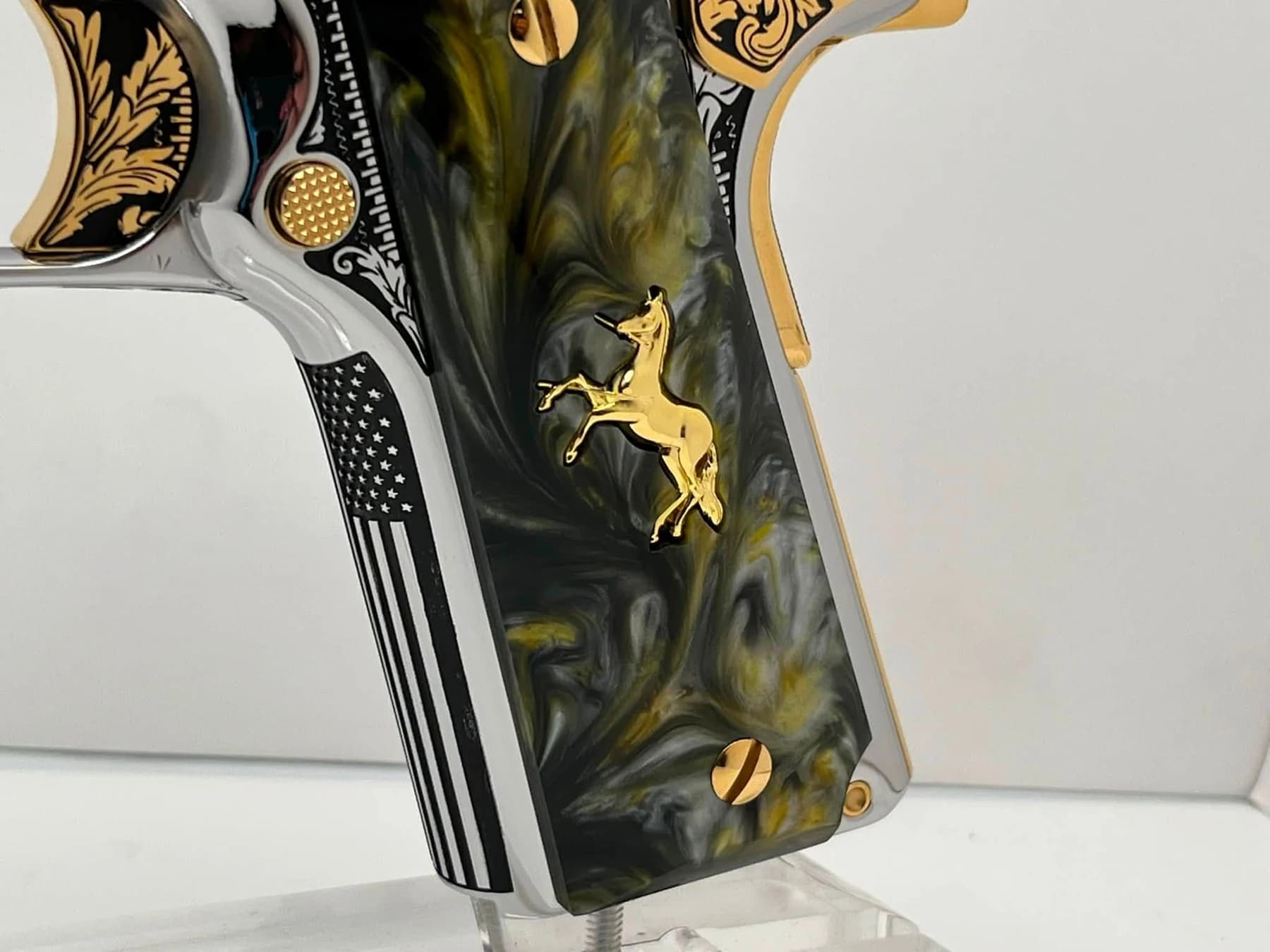 One-of-one Colt .45 with detailed engraving: additional view