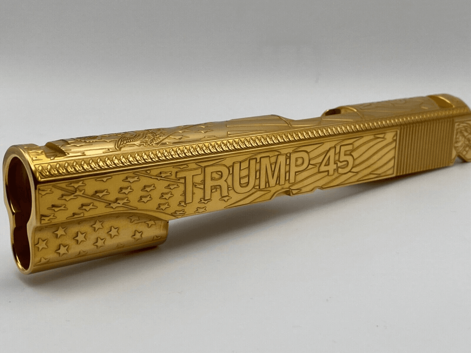 Trump 45th president deep laser engraved government model 1911 slide with accent